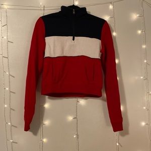 ✰ Red, white, and blue Hollister quarter zip ✰